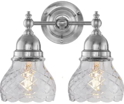Vägglampa - Bergman nickel, klarglas