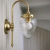 Vägglampa - Blomberg 80 mässing, droppe klarglas