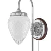 Vägglampa - Blomberg 80 nickel, klarglas droppe