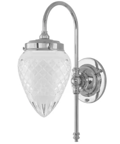 Vägglampa - Blomberg 80 nickel, klarglas droppe