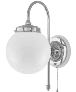Vägglampa - Blomberg 80 nickel, klot opalvit