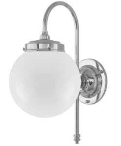 Vägglampa - Blomberg 80 nickel, klot opalvit