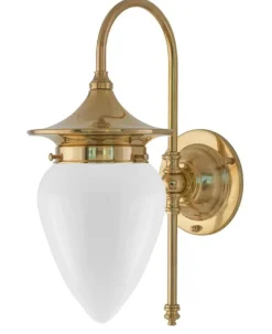 Vägglampa - Fryxell mässing, opalvit