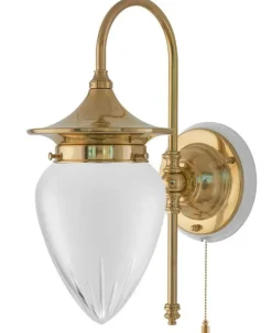 Vägglampa - Fryxell mässing, slipat mattglas