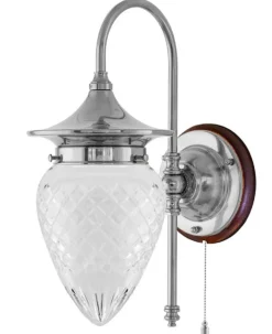 Vägglampa - Fryxell nickel, klarglas