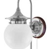 Vägglampa - Fryxell nickel, opalvit klot