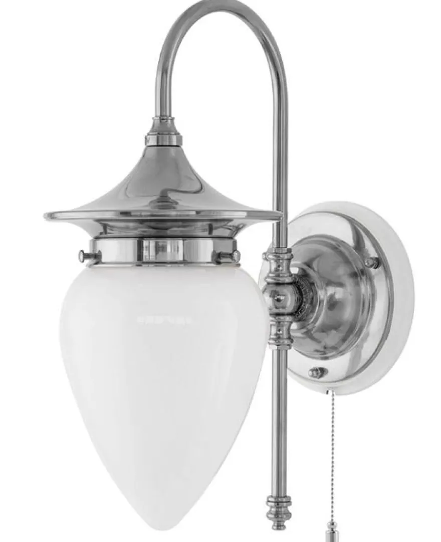 Vägglampa - Fryxell nickel, opalvit