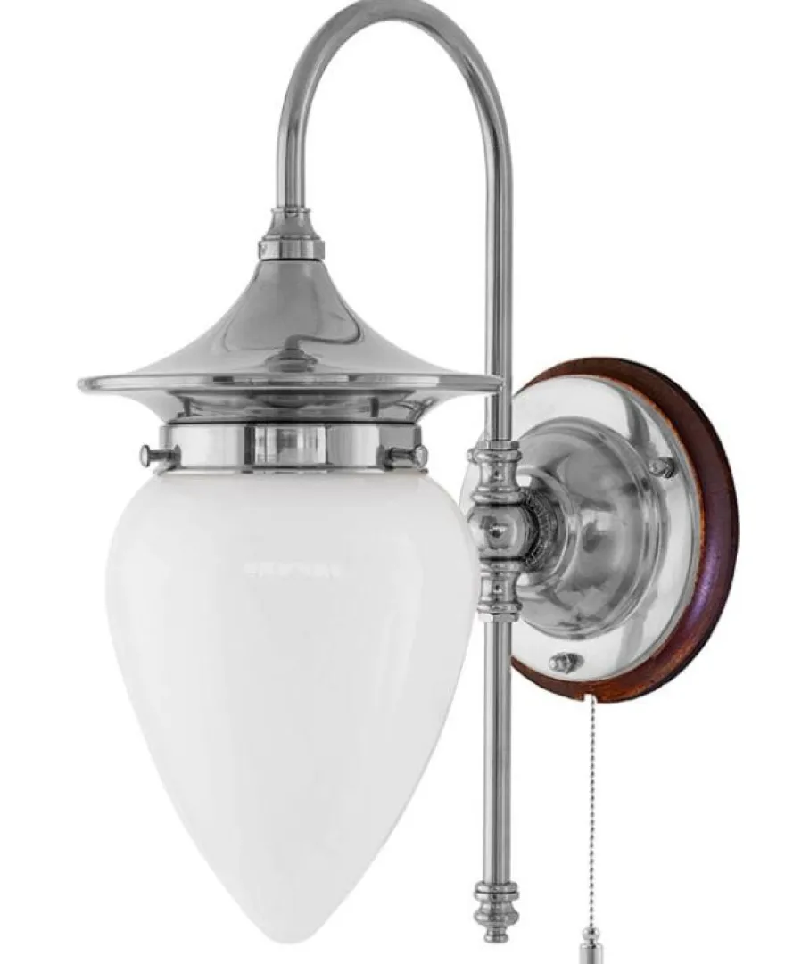 Vägglampa - Fryxell nickel, opalvit