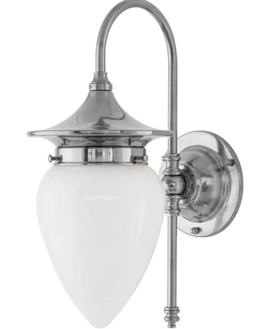 Vägglampa - Fryxell nickel, opalvit