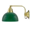 Vägglampa - Gripenberg mässing, grön halvsfär, brun