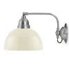 Vägglampa - Gripenberg nickel, benvit halvsfär, brun
