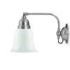 Vägglampa - Gripenberg nickel, opalvit klocka, brun