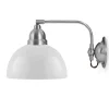 Vägglampa - Gripenberg nickel, opalvit halvsfär, brun