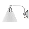 Vägglampa - Gripenberg nickel, vit tygskärm, brun