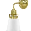 Vägglampa - Lillienstedt mässing, opalvit klocka