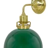Vägglampa - Lillienstedt mässing, grön halvsfär