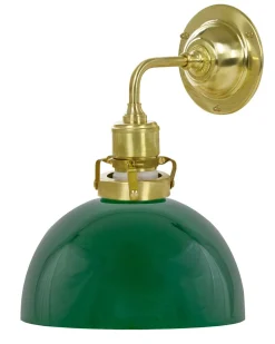 Vägglampa - Lillienstedt mässing, grön halvsfär
