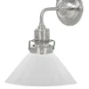 Vägglampa - Lillienstedt nickel, liten vit skomakarskärm