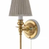 Vägglampa - Ribbing mässing, beige skärm