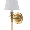 Vägglampa - Ribbing mässing, vit skärm