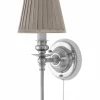 Vägglampa - Ribbing nickel, beige skärm