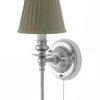 Vägglampa - Ribbing nickel, olivgrön skärm