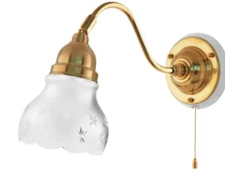Vägglampa - Runeberg mässing, slipat mattglas