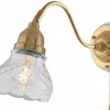 Vägglampa - Runeberg mässing, slipat klarglas