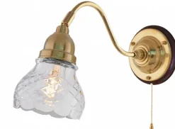 Vägglampa - Runeberg mässing, slipat klarglas