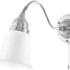 Vägglampa - Runeberg nickel, opalvit klocka