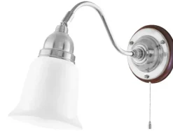 Vägglampa - Runeberg nickel, opalvit klocka