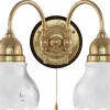 Vägglampa - Stackelberg mässing, slipat mattglas