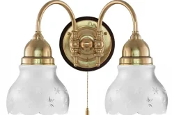 Vägglampa - Stackelberg mässing, slipat mattglas