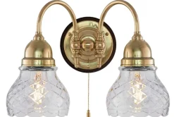 Vägglampa - Stackelberg mässing, slipat klarglas