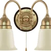 Vägglampa - Stackelberg mässing, benvit klocka