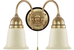 Vägglampa - Stackelberg mässing, benvit klocka