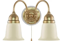 Vägglampa - Stackelberg mässing, benvit klocka