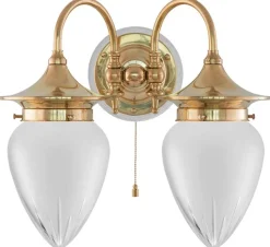 Vägglampa - Tigerstedt mässing, slipat mattglas