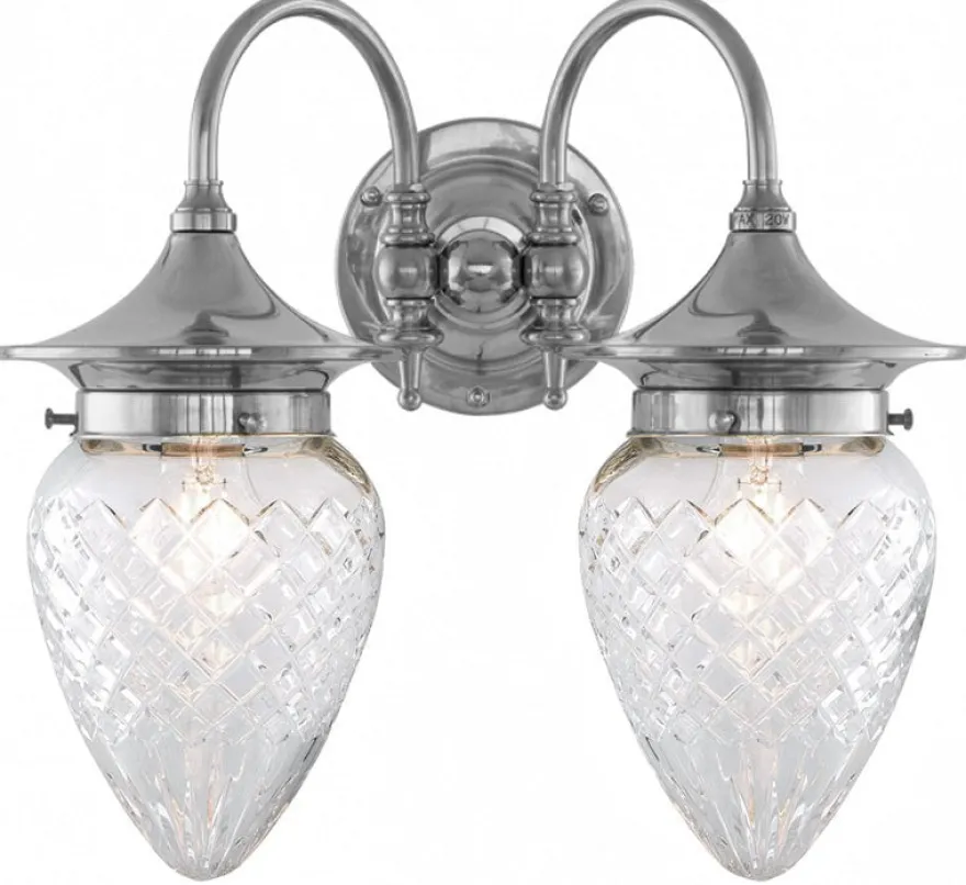 Vägglampa - Tigerstedt nickel, klarglas