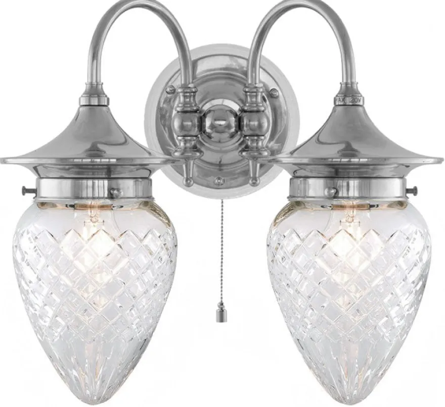Vägglampa - Tigerstedt nickel, klarglas