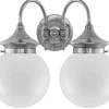 Vägglampa - Tigerstedt nickel, opalvita klot
