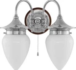 Vägglampa - Tigerstedt nickel, opalvit