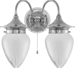 Vägglampa - Tigerstedt nickel, slipat mattglas