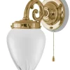 Vägglampa - Topelius mässing, slipat mattglas