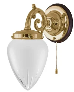 Vägglampa - Topelius mässing, slipat mattglas