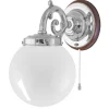 Vägglampa - Topelius nickel, opalvit klot
