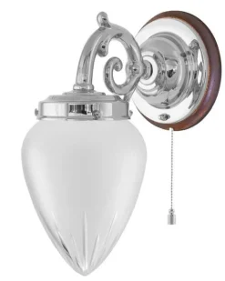 Vägglampa - Topelius nickel, slipat mattglas