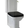 WC - Art Deco golvstående toalett med spolvred & sits - Guld