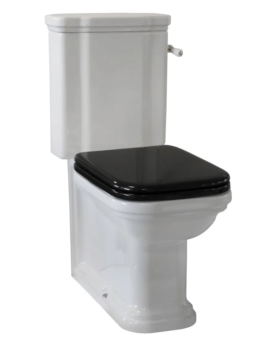 WC - Art Deco golvstående toalett med spolvred & sits - Krom