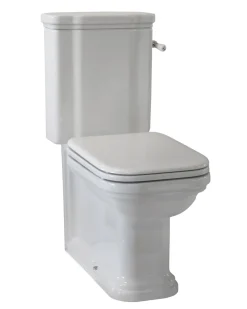 WC - Art Deco golvstående toalett med spolvred & sits - Krom